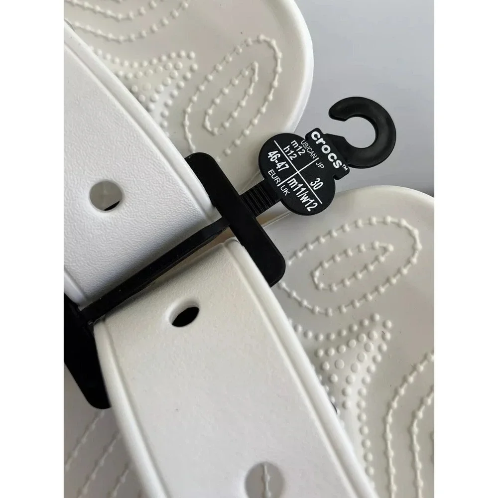 Crocs Classic‎ Slide Two Strap Sandal / White / Men's Size 12